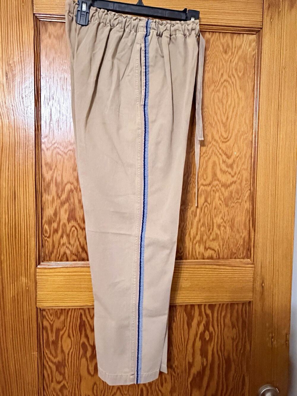 Xirena Women’s Beige Cotton Twill Jogger Pants Drawstring Elastic Waist M